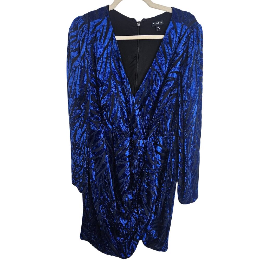Torrid Womens At The Knee Velvet High Slit Dress Plus Size 16 Cocktail Party